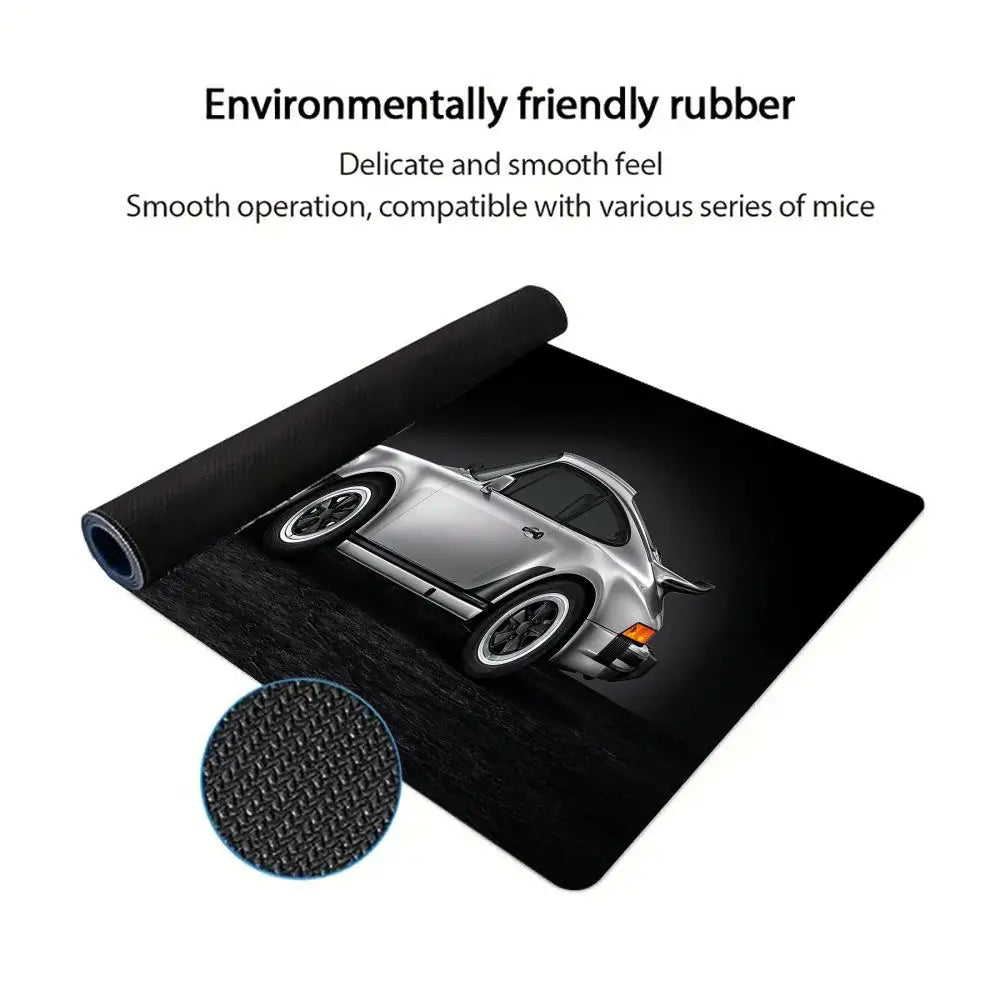 Großes Gaming-Mauspad im Sportwagen-Design – Motiv Porsche 911, rutschfest & stylisch für PC, Laptop & Gaming-Setup