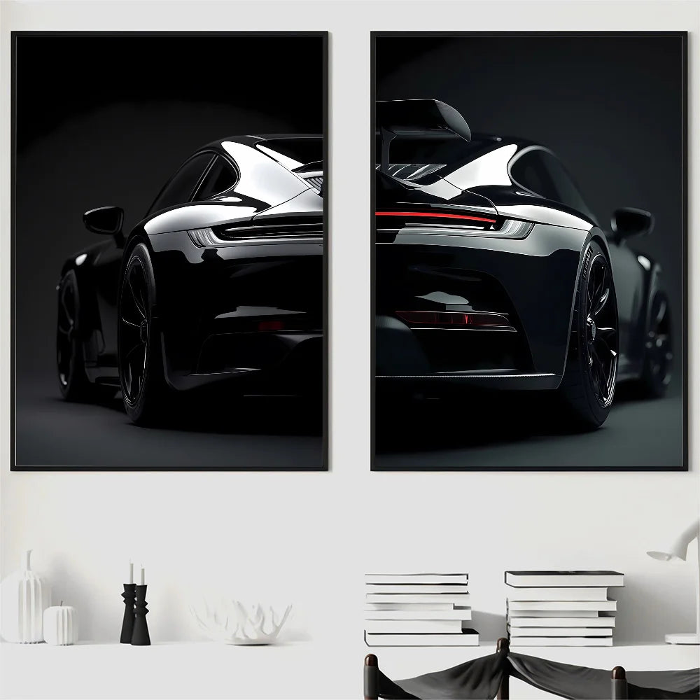 Schwarz-Weiß Poster – Legendäre Autos | Stilvolle Wanddekoration für Wohnzimmer, Schlafzimmer oder Café